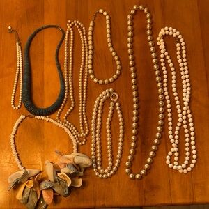 LOT OF 8 Vintage Pearl and Beaded Necklace Collection